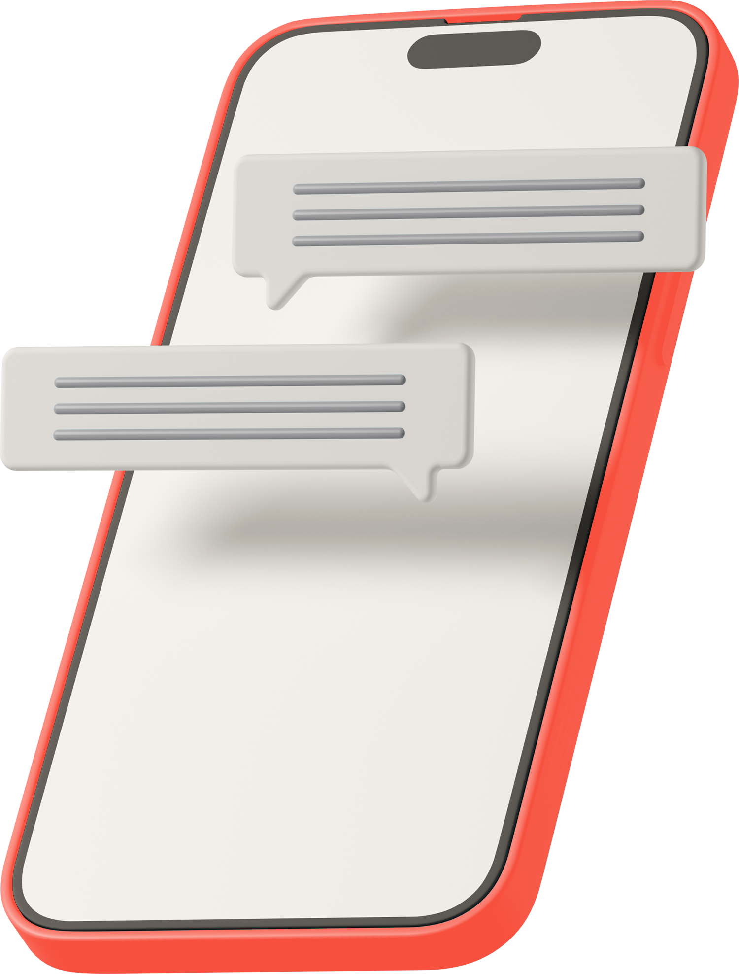 Изображение смартфона с иллюстрацией сообщений